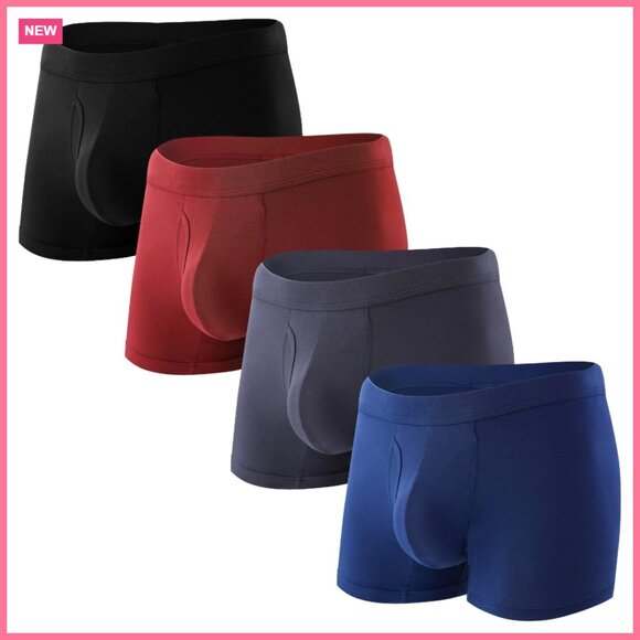 Soft Waistband Trunks Underwear with Open Fly Support